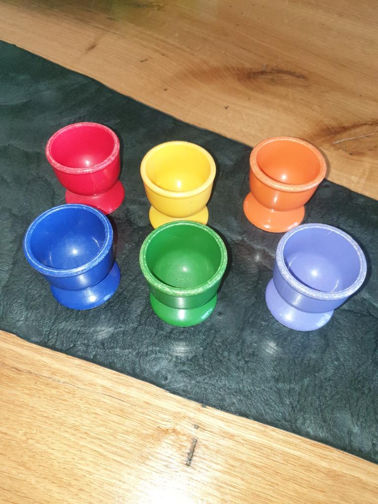 Emsa eierdopjes set van 6, diverse kleuren, Ophalen of Verzenden, Gebruikt