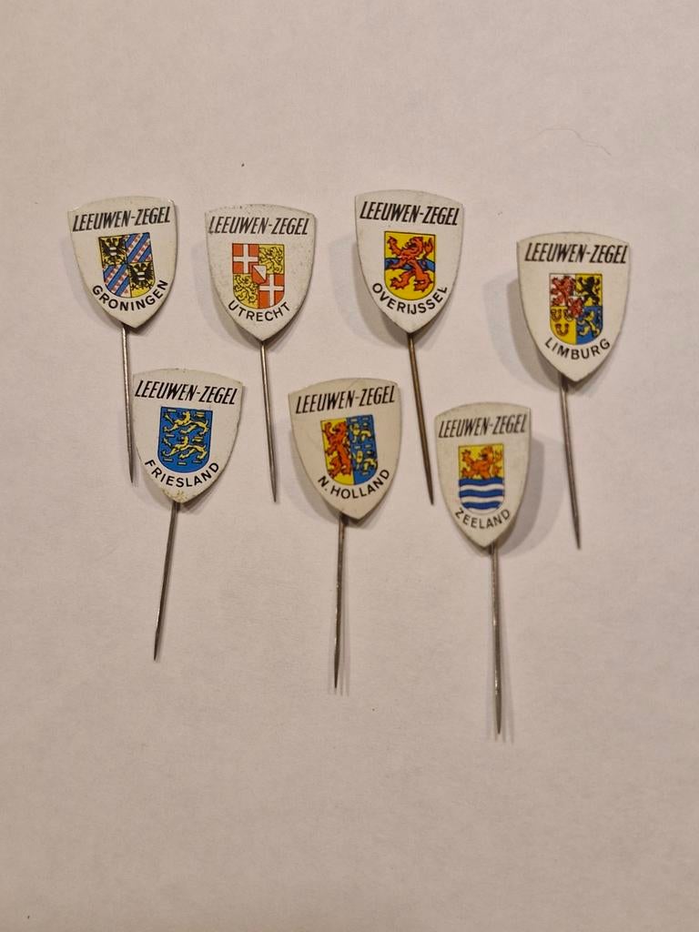 002 Verzameling Leeuwen-Zegel Provincie Speldjes, Ophalen of Verzenden, Gebruikt, Stad of Land, Speldje of Pin
