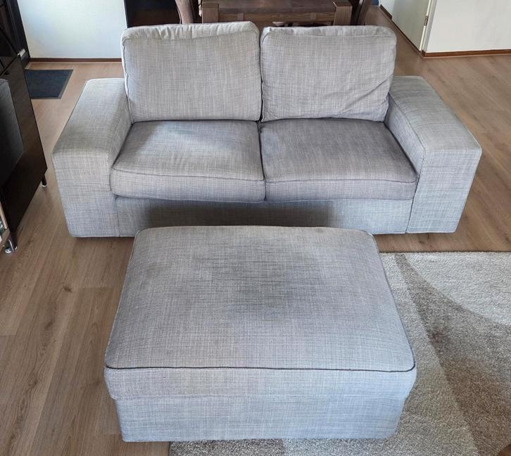 Tweezits bank met opbergpoef IKEA Kivik, Huis en Inrichting, Banken | Bankstellen, Gebruikt, Rechte bank, Tweepersoons, 150 tot 200 cm
