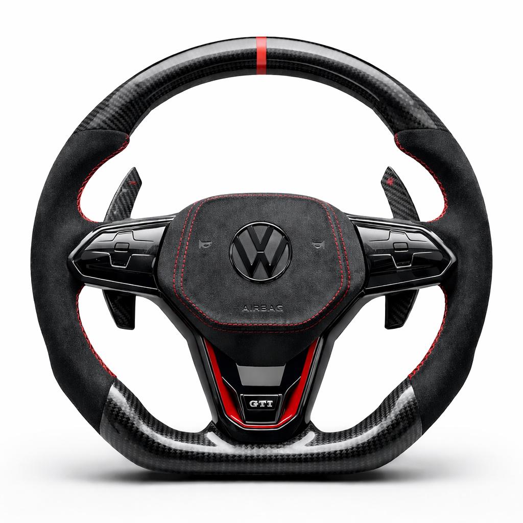 VW Golf GTI MK8 / MK8.5 Forged Carbon Flat Bottom Stuur, Auto-onderdelen, Besturing, Volkswagen, Nieuw, Verzenden