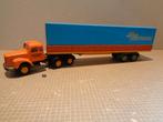 tekno scania 76 torpedo trekker 3 as  met huif trailer, Hobby en Vrije tijd, Modelauto's | 1:50, Ophalen of Verzenden, Zo goed als nieuw