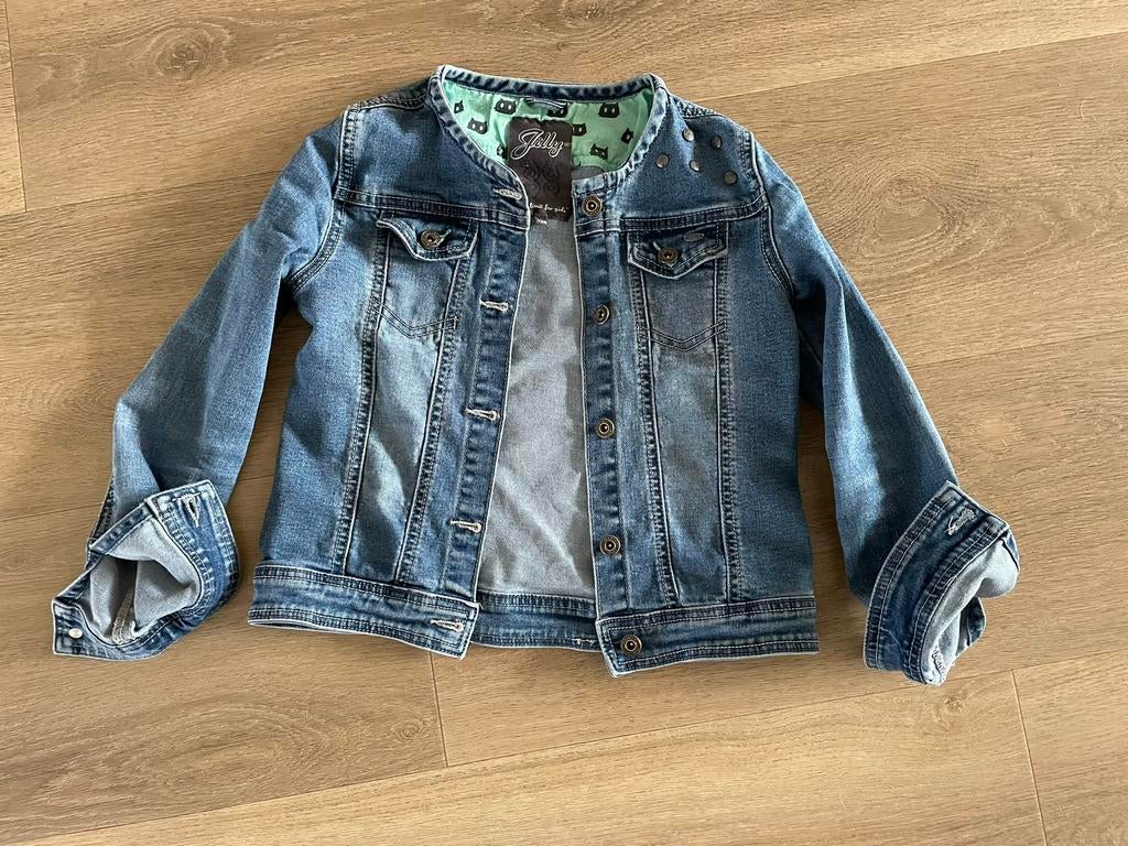 Spijkerjasje Jilly maat 128 jasje 128 gaaf jasje zomer, Ophalen of Verzenden, Zo goed als nieuw, Meisje, Jas
