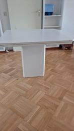 Witte uitklapbare tafel., Huis en Inrichting, Tafels | Eettafels, Ophalen, Rond, 50 tot 100 cm, 50 tot 100 cm