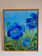 Schilderij Acrylverf op doek Bleu Velvet - Bloemen, Ophalen