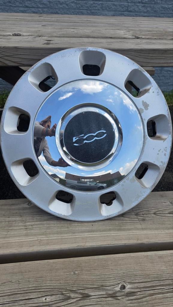 4 Stuks 133mm Wieldoppen Voor Fiat 500 Wielen, Set Met Naafdoppen 68078419ac 68078421ac Stofkap Zilver 51884863