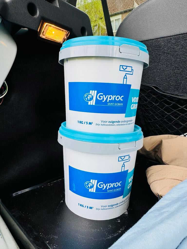 2x Nieuwe en volle Gyproc voorstrijk 1 kg, Wit, Nieuw, Ophalen of Verzenden, Verf