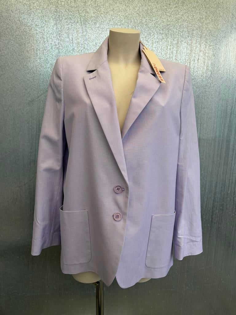 Blazer indress lilac €675 4 XL jacket coat, Ophalen of Verzenden, Zo goed als nieuw, Maat 46/48 (XL) of groter, Paars