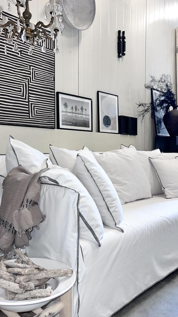 Gervasoni bank wit GHOST 12, Ophalen, 125 cm of meer, #Japandi #lloftloft #witte bank #kroon84 #linnen, Zo goed als nieuw