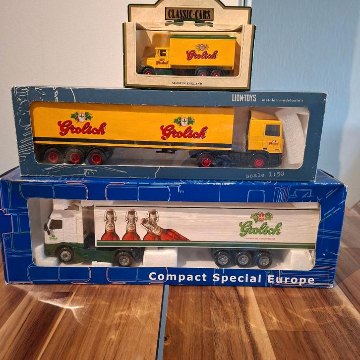 BIERMERKEN CBNATIES BRAND,HEIENEKEN DOMMELSCH,GROLSCHE.NIEUW, Hobby en Vrije tijd, Modelauto's | 1:50, Nieuw, Bus of Vrachtwagen