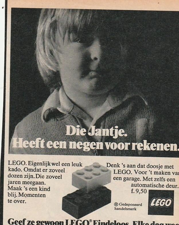 Retro reclame 1975 Lego jongetje Jantje krijgt cadeautje, Verzenden, Overige typen