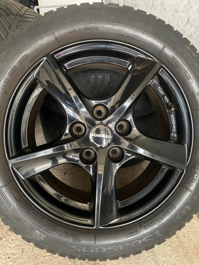 Winterbanden met Borbet velgen - 205/55R16, Ophalen, Gebruikt, 16 inch, Banden en Velgen