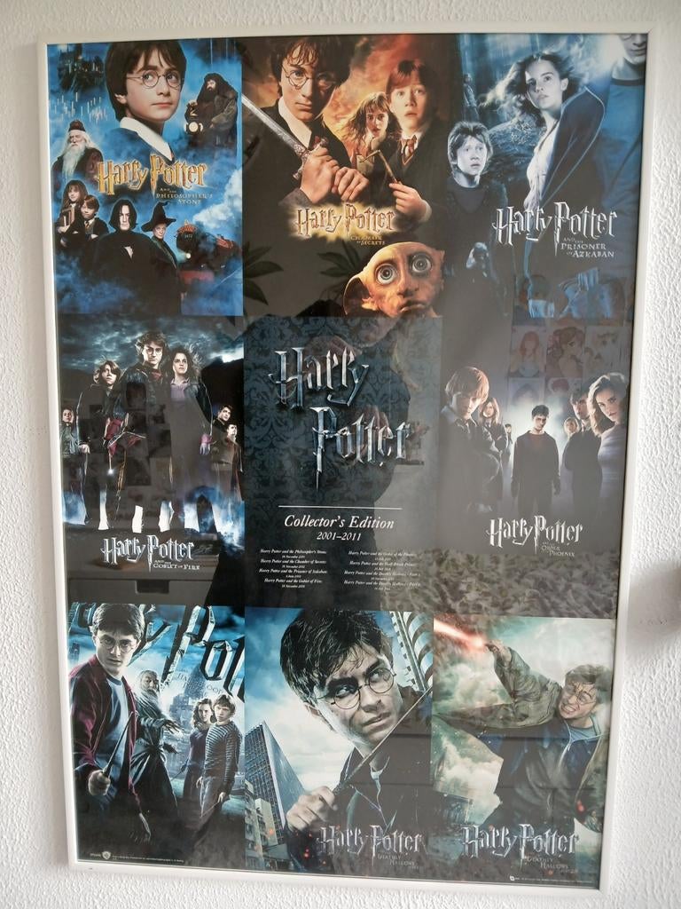 Grote Harry Potter poster in witte lijst, Ophalen of Verzenden, A1 t/m A3, Rechthoekig Staand, Film en Tv
