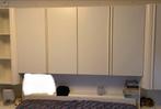 Witte kastenwand / bedombouw met nachtkastjes, Ophalen, Gebruikt, Tweepersoons