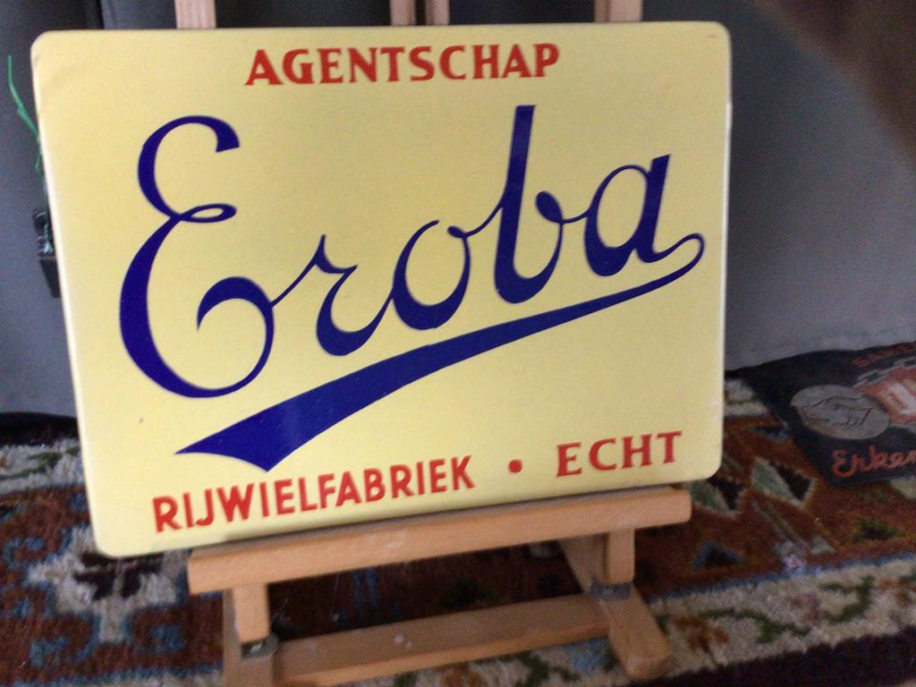 Mooi Eroba bord rijwielen complaat 38/28 cm bieden, Antiek en Kunst, Ophalen of Verzenden