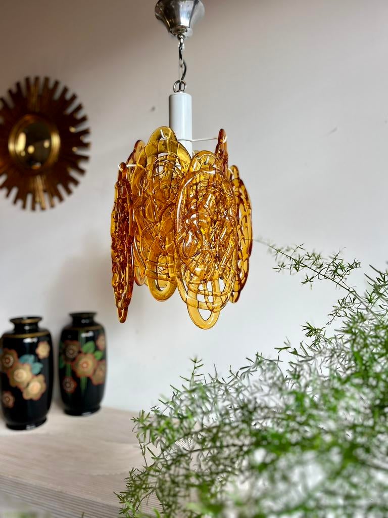 Mid Century Murano Vistosi Mazegga Lamp Mid Century Vintage, Ophalen, Vintage, Mid Century, Minder dan 50 cm