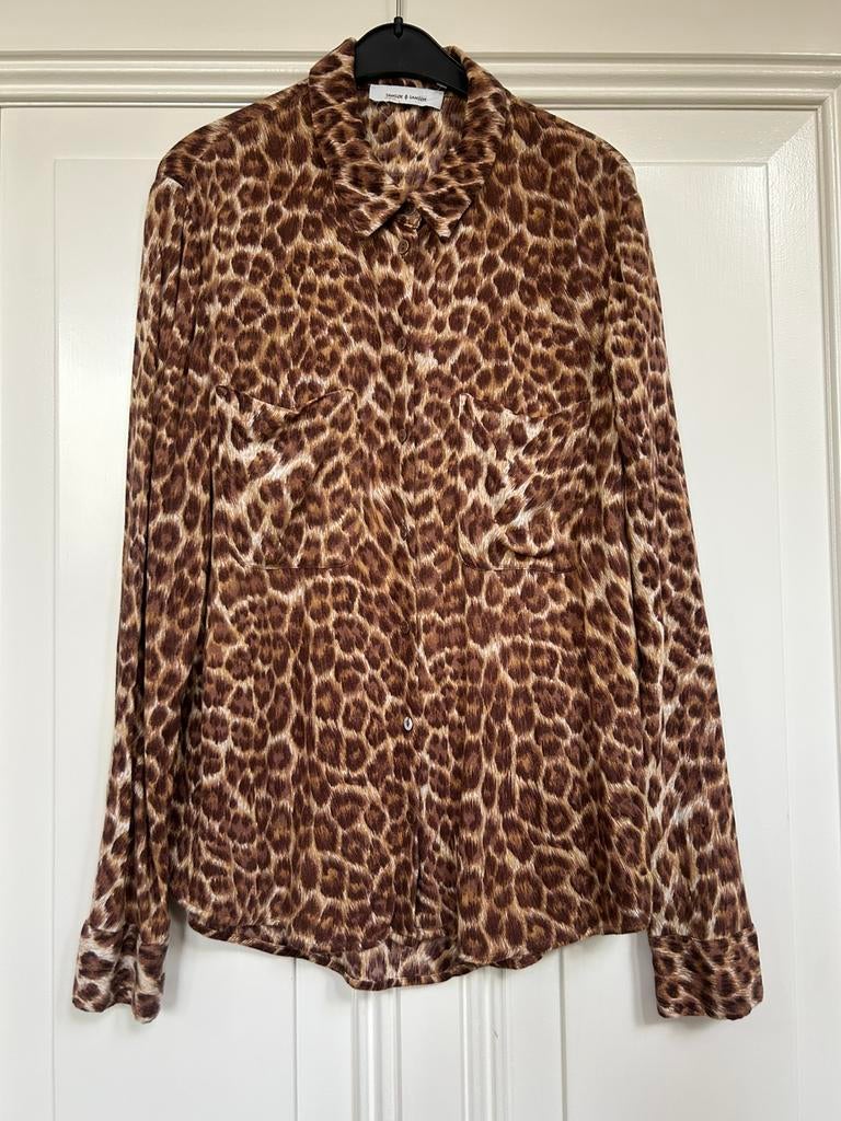 Samsoe Samsoe Leopard blouse maat M, Ophalen of Verzenden, Zo goed als nieuw, Maat 38/40 (M), Bruin
