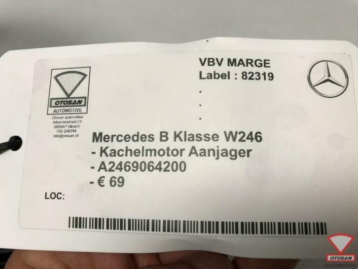 mercedes b klasse w246 kachelmotor aanjager a2469064200, Gebruikt, Mercedes-Benz AG, Mercedes-Benz, Ophalen of Verzenden