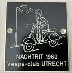 VESPA vintage herdenkingsplaatje Vespa club Utrecht 1960, Ophalen of Verzenden