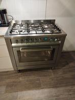 RVS Gasfornuis met Oven - 5 Pits, Gebruikt, 60 cm of meer, Ophalen of Verzenden, Gas