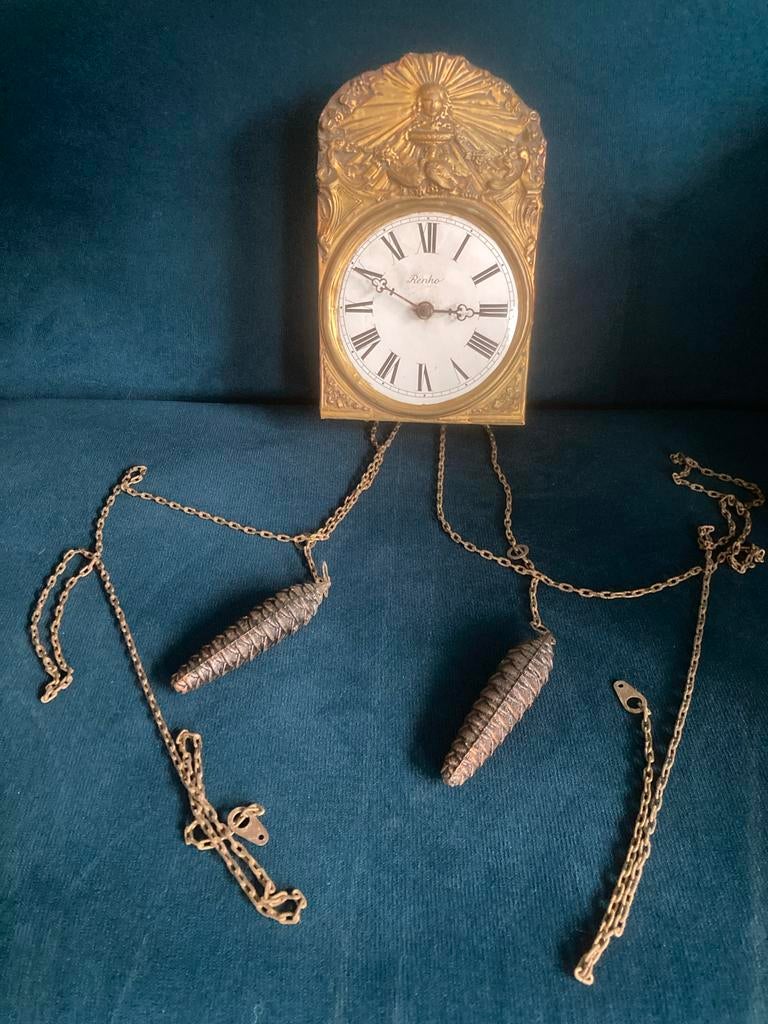 Antiek Renko Wandklokje West Germany - Charmant en Decoratie, Antiek en Kunst, Antiek | Klokken, Ophalen of Verzenden