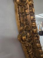 Antieke spiegel goudkleurig,  hoogte 95cm Breedte 77cm, Ophalen, Rechthoekig