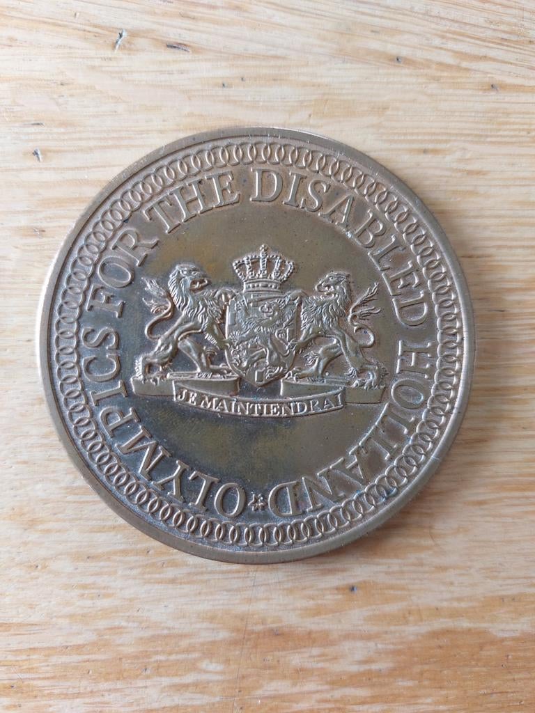 Bronzen deelnamemedaille uit 1980 Nederlandse Olympische spe, Ophalen of Verzenden, Brons