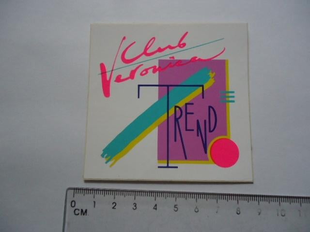 sticker oud Club Veronica trend retro tv radio Lagarde, Verzenden, Zo goed als nieuw, Bedrijf of Vereniging