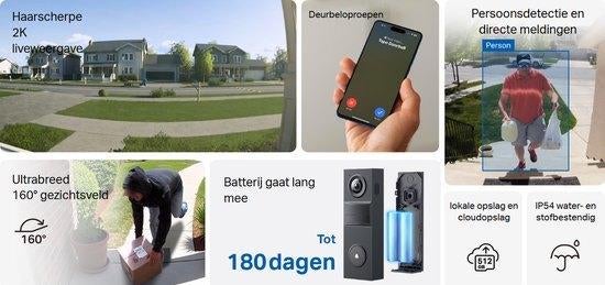 Tapo D205 draadloze video deurbel op batterij - 2K Video, Nieuw, Ophalen of Verzenden, Www.loods56.nl, X