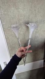 Kristallen Kandelaar met Gedraaide Steel en Matte Kelk, Ophalen, Kristal