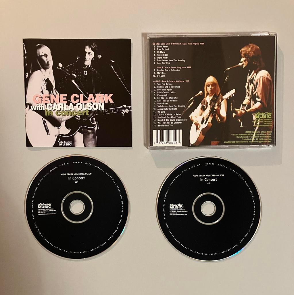 Gene Clark With Carla Olson – In Concert (2 CD), Ophalen of Verzenden, Zo goed als nieuw, Poprock