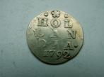 Holland.  Dubbele Wapenstuiver - 1792, Vóór koninkrijk, Verzenden, Zilver, Overige waardes