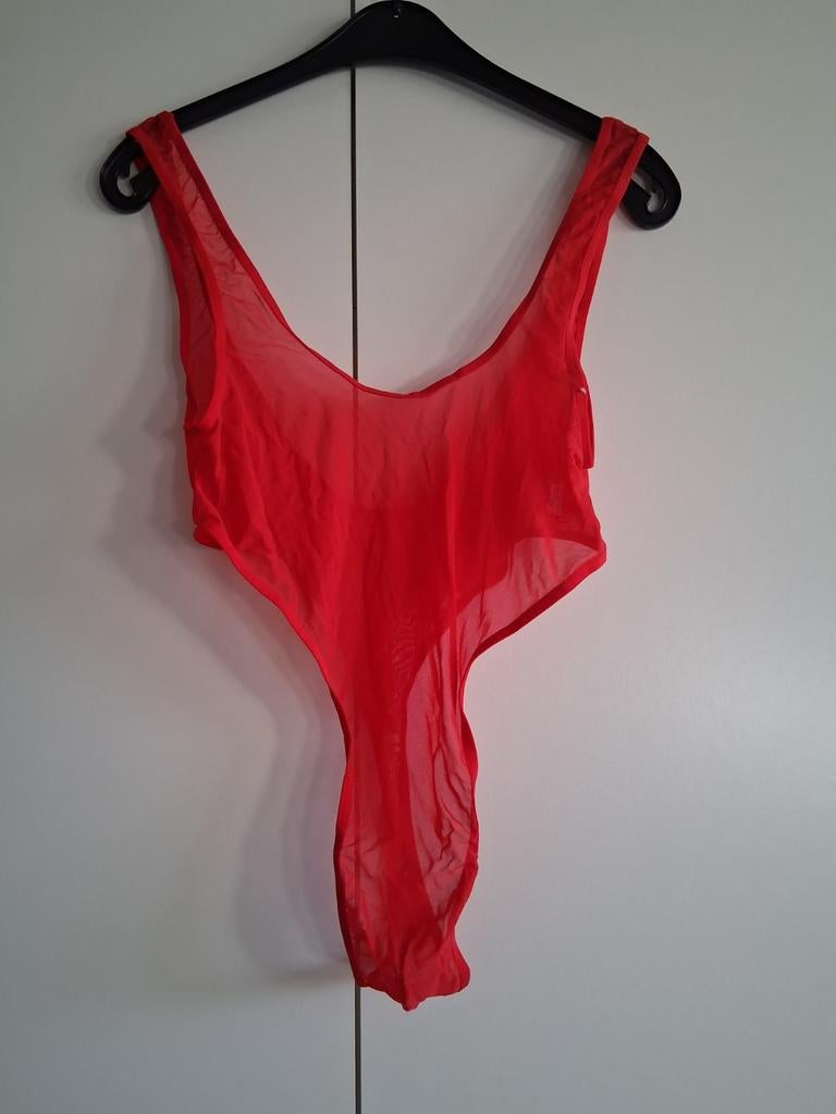 Nieuwe sexy doorschijnende bodysuit maat M., Kleding | Heren, Ondergoed, Ophalen of Verzenden, Rood, Overige typen