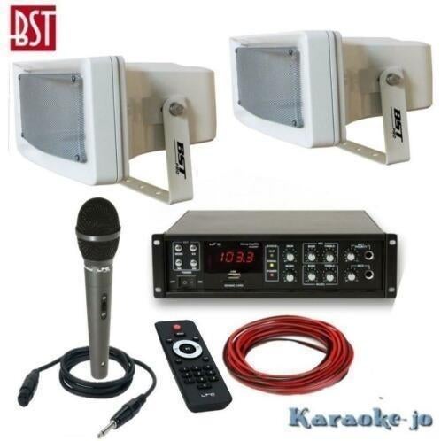 Muziek Omroep systeem met 2 Hoorn-luidsprekers 80Watt, ., Nieuw, Ophalen of Verzenden, .