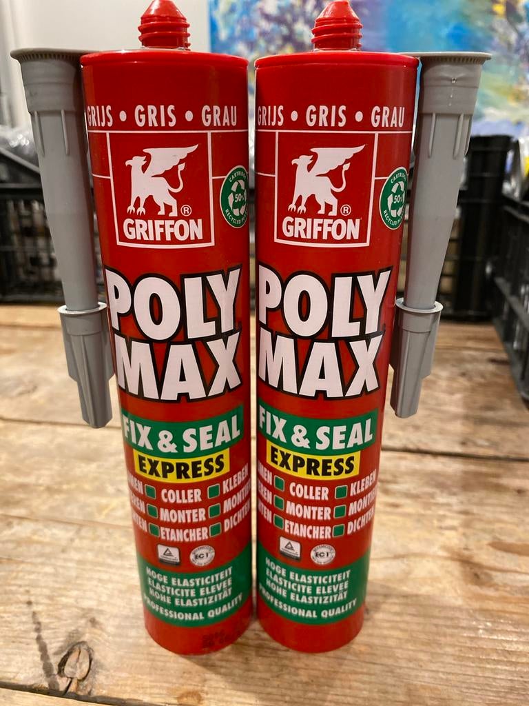 PolyMax Fix & Seal Express Grijs - 2 stuks montagekit, Ophalen of Verzenden, Nieuw, Overige materialen