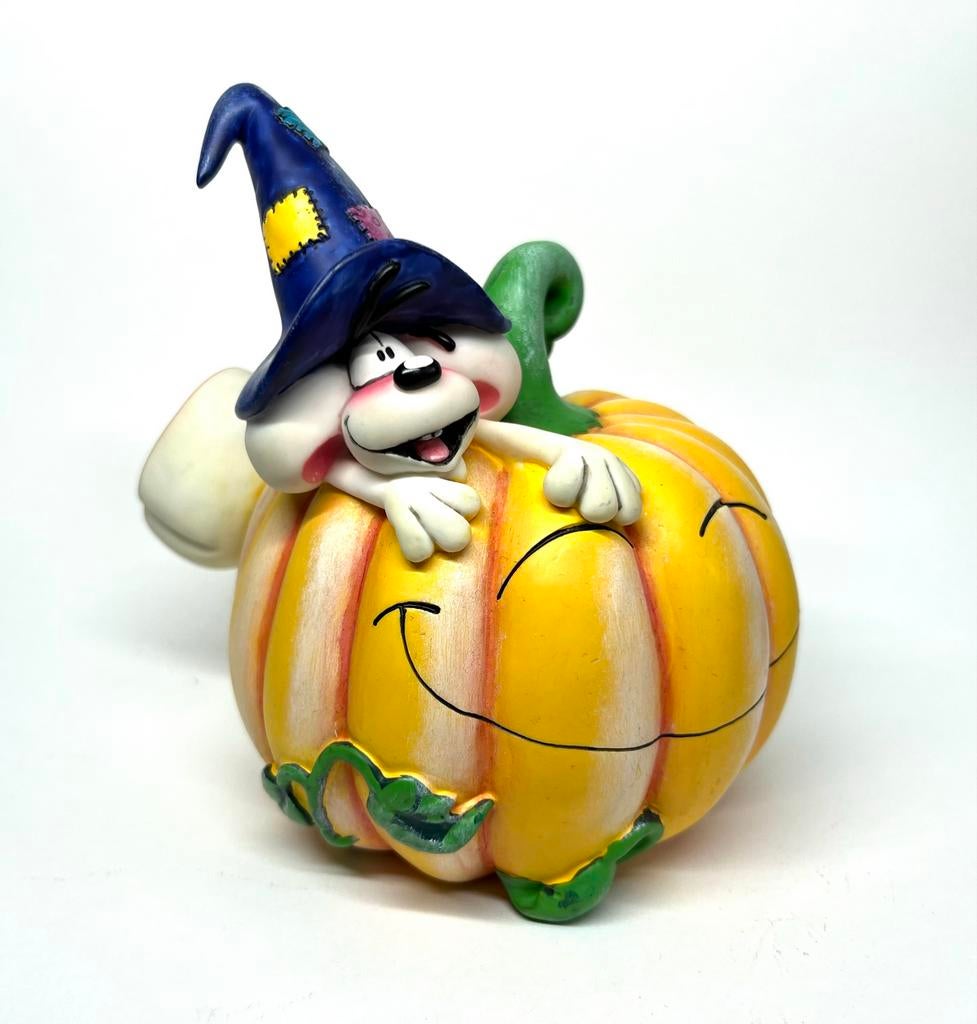 Diddl spaarpot pompoen met heksenhoed, Verzamelen, Diddl, Ophalen of Verzenden, Diddl, Zo goed als nieuw, Beeldje of Figuurtje
