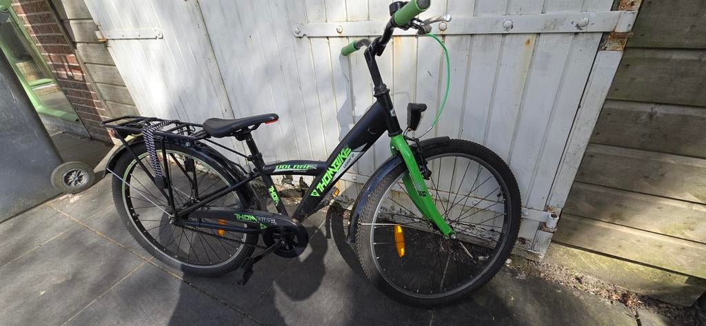 Stoere Thonbike kinderfiets 24 inch - Zwart/Groen, Fietsen en Brommers, Overige merken, Gebruikt, Velgrem, Minder dan 49 cm
