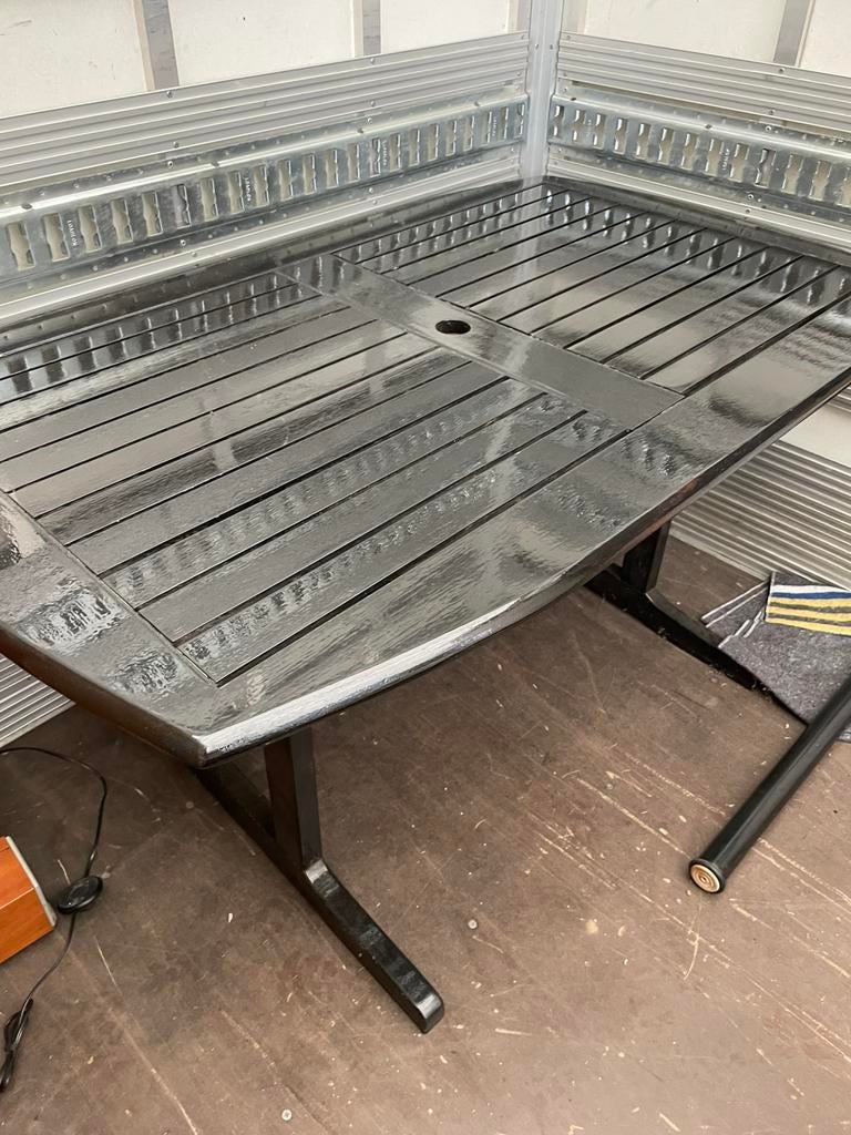 Nette tuin tafel tiek hout, Ophalen, Zo goed als nieuw, Rechthoekig, Hout