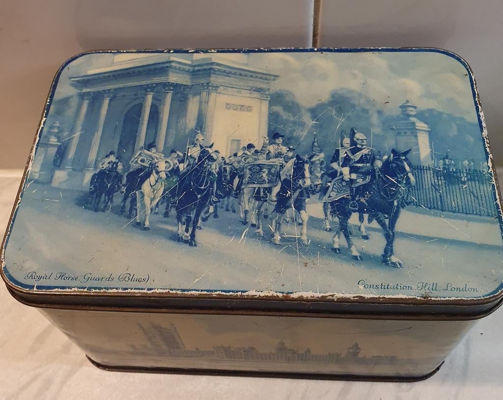 Oud blik, Londen,  parlement, paarden, Tower Bridge,, Verzamelen, Blikken, Ophalen of Verzenden, Gebruikt, Overige