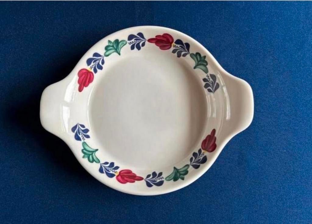 Boerenbont ronde ovenschaal, Ophalen of Verzenden, Aardewerk, Boerenbont, Schaal of Schalen