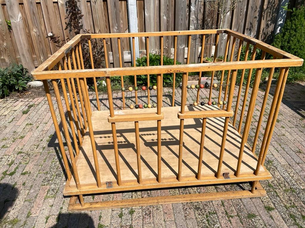 Oude opklapbare box met kralen, Kinderen en Baby's, Boxen, Ophalen, Gebruikt, Rechthoekig