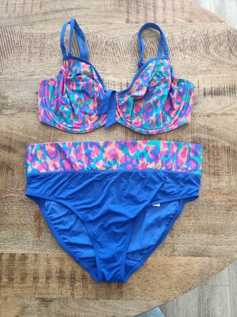 Prima donna bikini 80 F broekje 42 ZGAN blauw roze 80F, Blauw, Ophalen of Verzenden, Zo goed als nieuw, Bikini