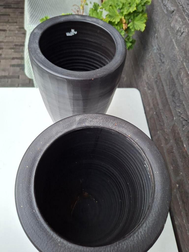 Bloempotten hoog 41cm doorsnede 20 cm, Ophalen, Rond, Aardewerk, Minder dan 40 cm