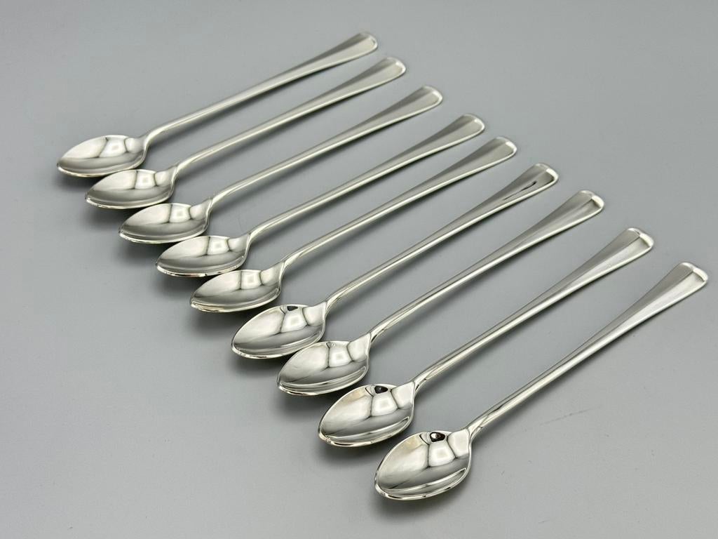 9 longdrinklepels, .999 zilver, Haags Lof, 1991, Ophalen of Verzenden, Zilver