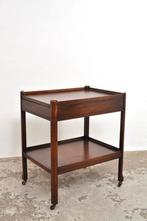 Antieke eiken serveerwagen trolley met la 1920s, Antiek en Kunst, Ophalen of Verzenden