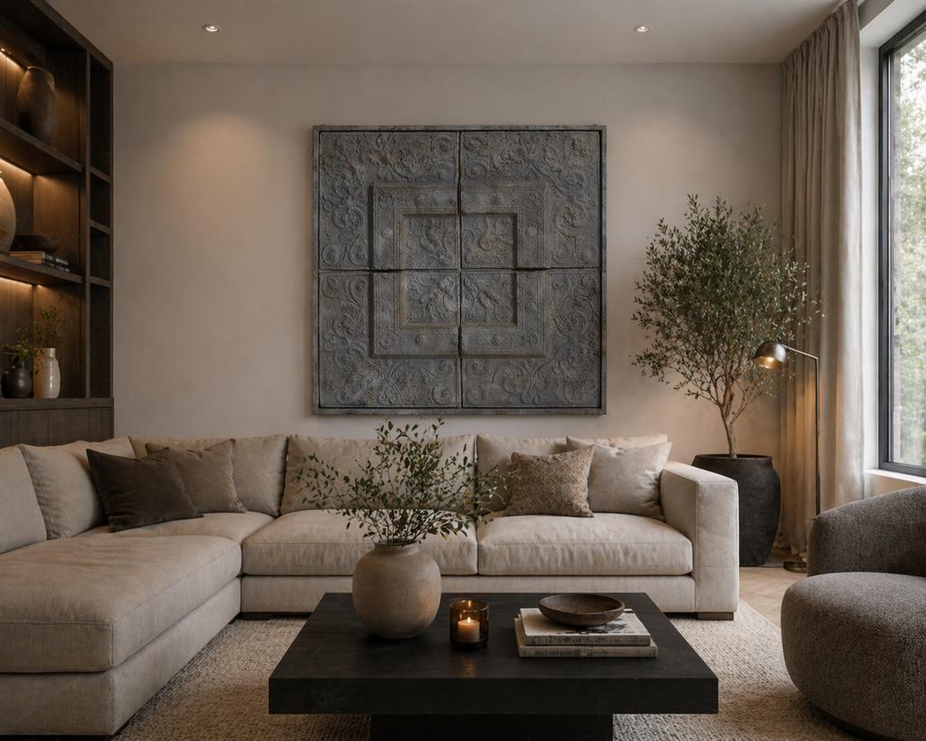 Unieke wanddecoratie met een robuuste uitstraling, Ophalen, Metaal, 127 cm, 127 cm