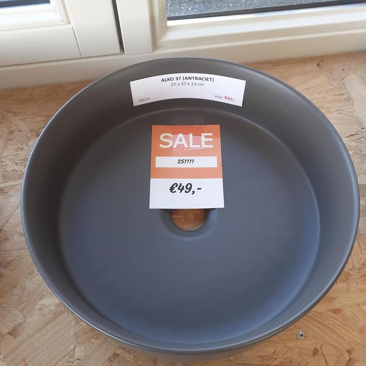 SALE! Alko 37, antraciet, waskom, modern, strakke uitvoering, Huis en Inrichting, Woonaccessoires | Overige, Nieuw, Ophalen of Verzenden