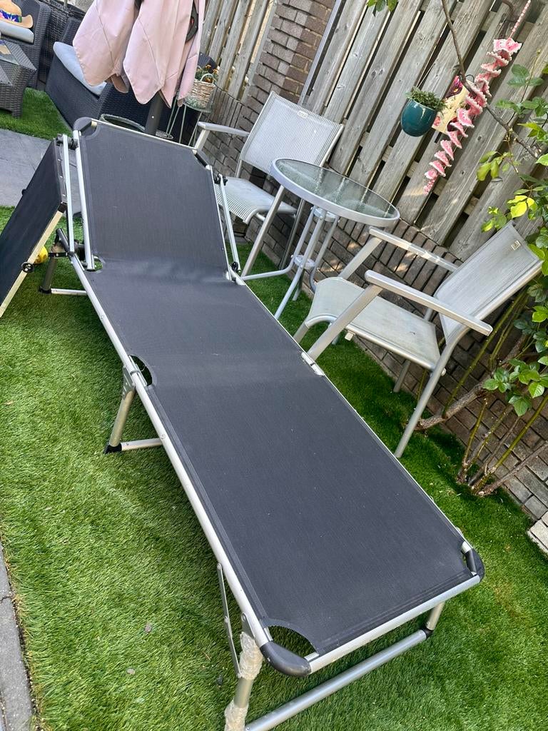 Ligbed, Tuin en Terras, Ligbedden, Ophalen of Verzenden, Zo goed als nieuw, Aluminium