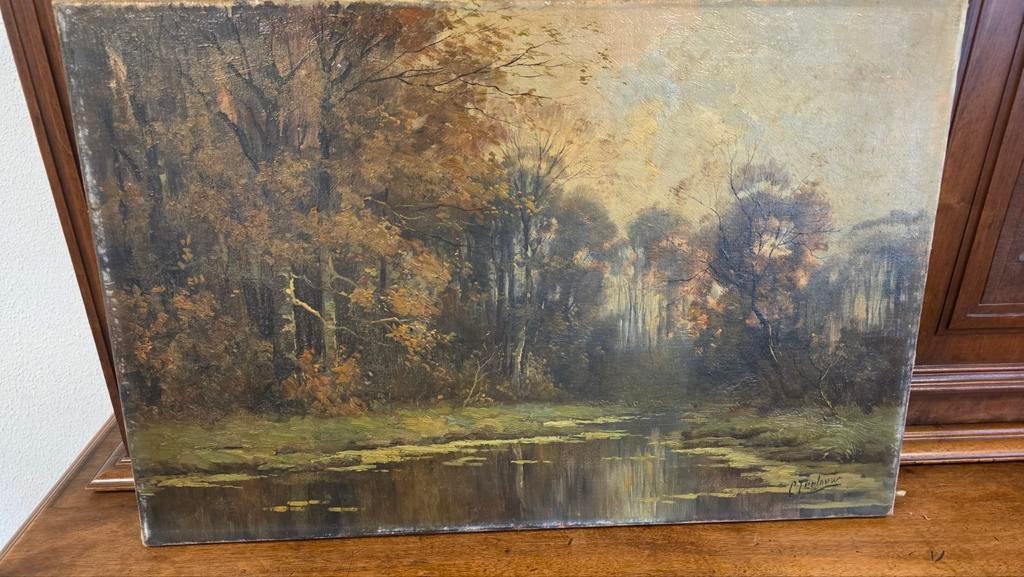 Schilderij C. Terlouw Rotterdamse schilder, Antiek en Kunst, Ophalen of Verzenden