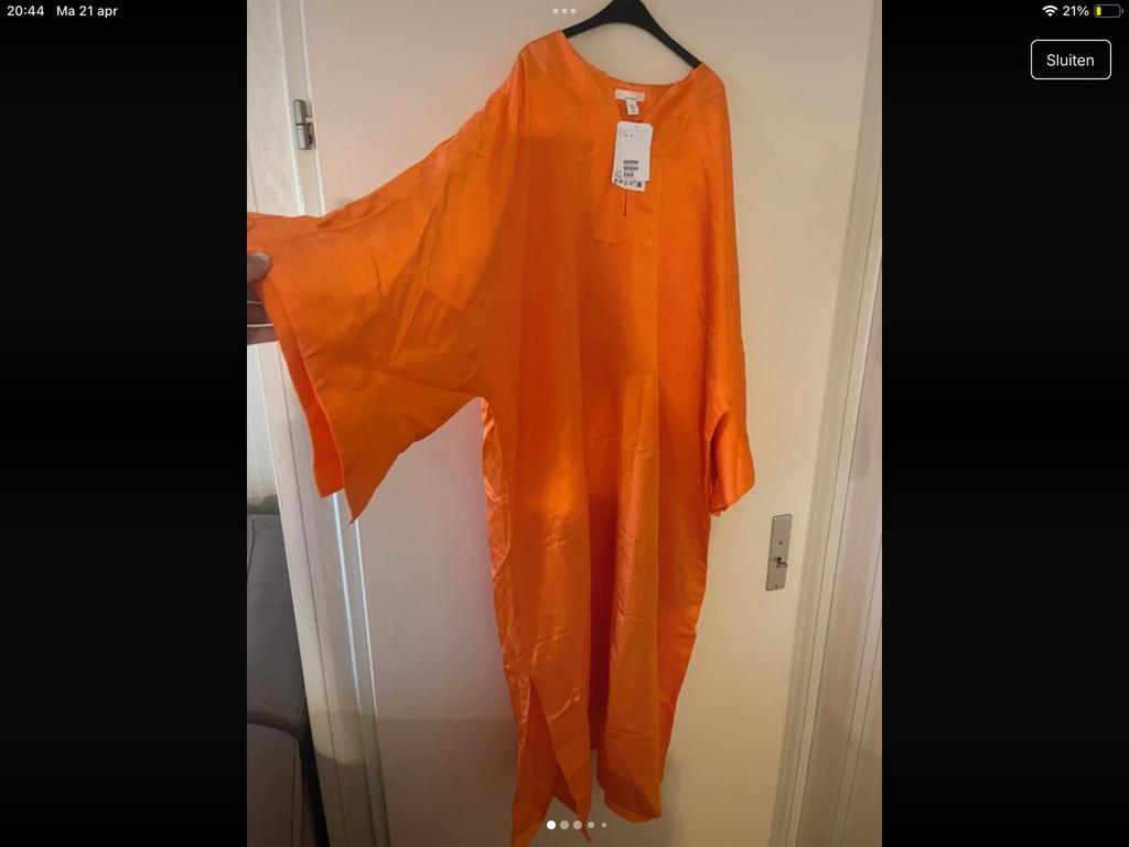 H&M Prachtige Oranjekleurige Linen Blend Kaftan Nieuw, Ophalen of Verzenden, Nieuw