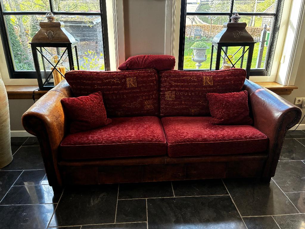 Schaapsleren bankstel, Ophalen, Gebruikt, Overige maten, 150 tot 200 cm